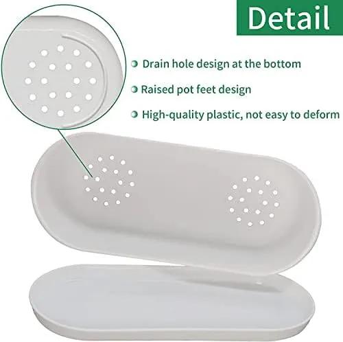10-Pack Herb Planter with Saucer for Plant Window Box, Plastic Planter with Multiple Drainage Holes and Tray for home Garden Succulents Modern Decorative Window Planter Box Flower Pots Gardening Pot by GreenHaven Gardens