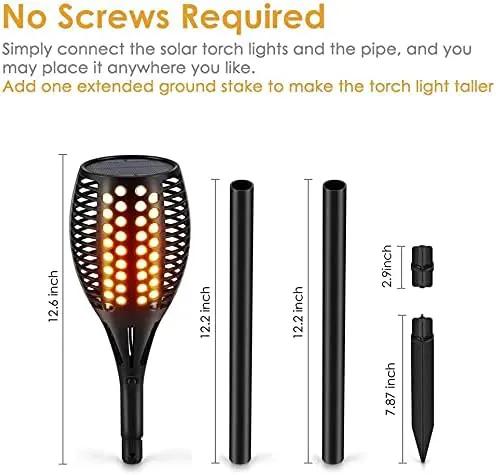 Aityvert Upgraded Larger Solar Torch Lights, Waterproof Outdoor Dancing Flames Lights, Flickering Flames Garden Lights, Landscape Decoration Pathway Patio Lights 43" 96 LED (1 Pack) by GreenHaven Gardens