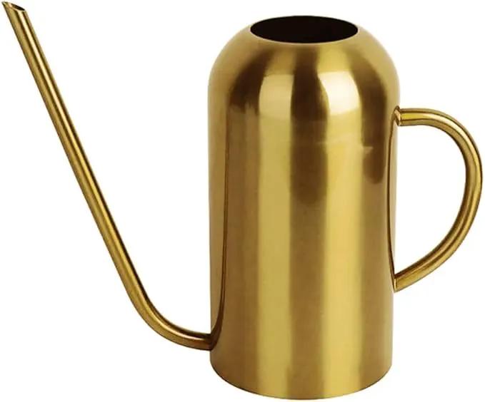 Watering Can Indoor Plants, 50 oz/1500 ml Metal Stainless Steel Watering Can Pot with Long Spout for Indoor House Plants Bonsai Outdoor Garden Flower Decorative(Copper) (Gold) by GreenHaven Gardens