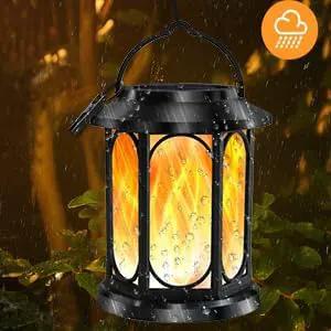 Solar Outdoor Lantern - Flickering Flame, Waterproof LED, Perfect for Patio, Garden, Christmas Decorations, 1pc by GreenHaven Gardens
