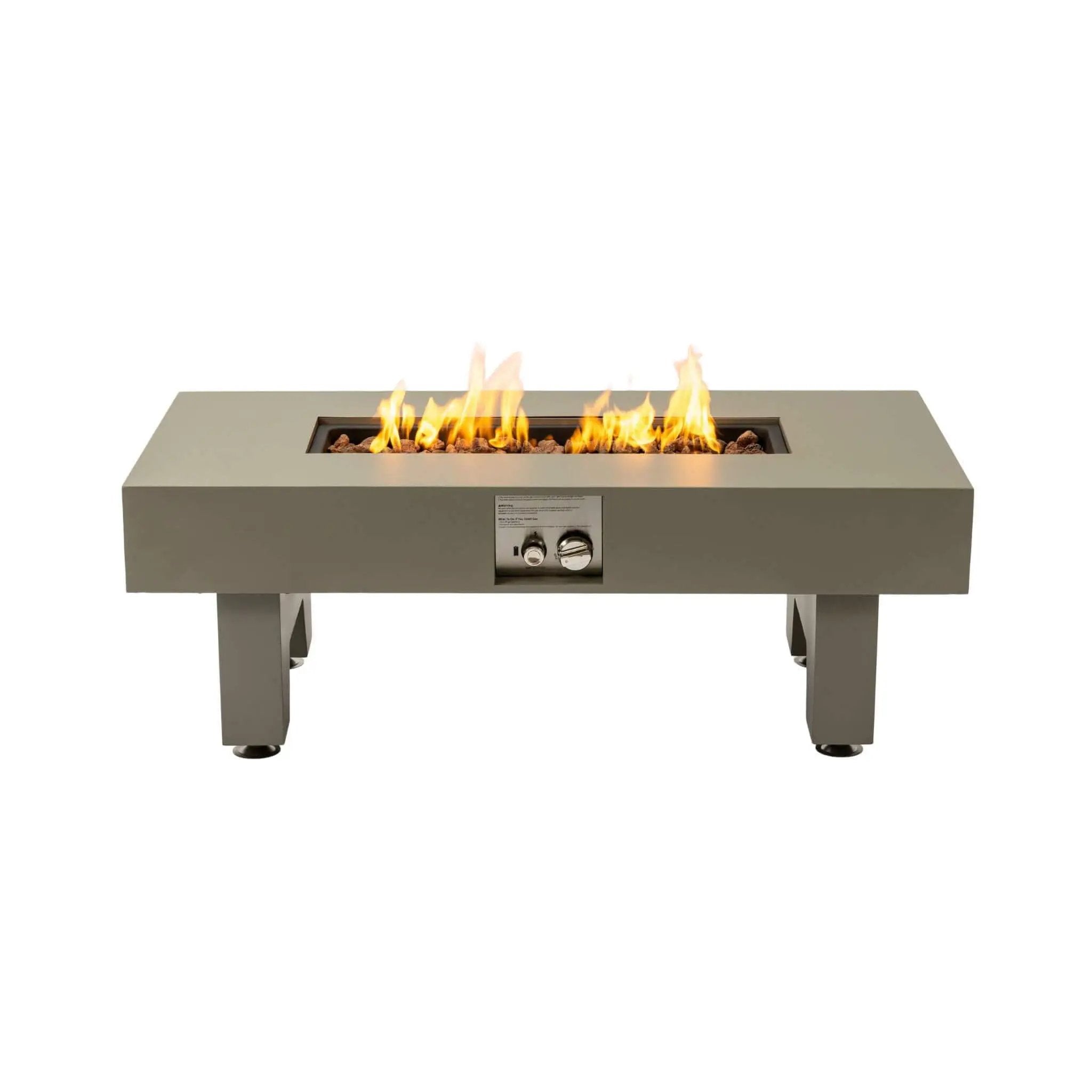 Alora 42-Inch 50K BTU Iron Liquid Propane Fire Pit Table With Glass Stones (SAK63845) by SAKSBY WHOLESALE