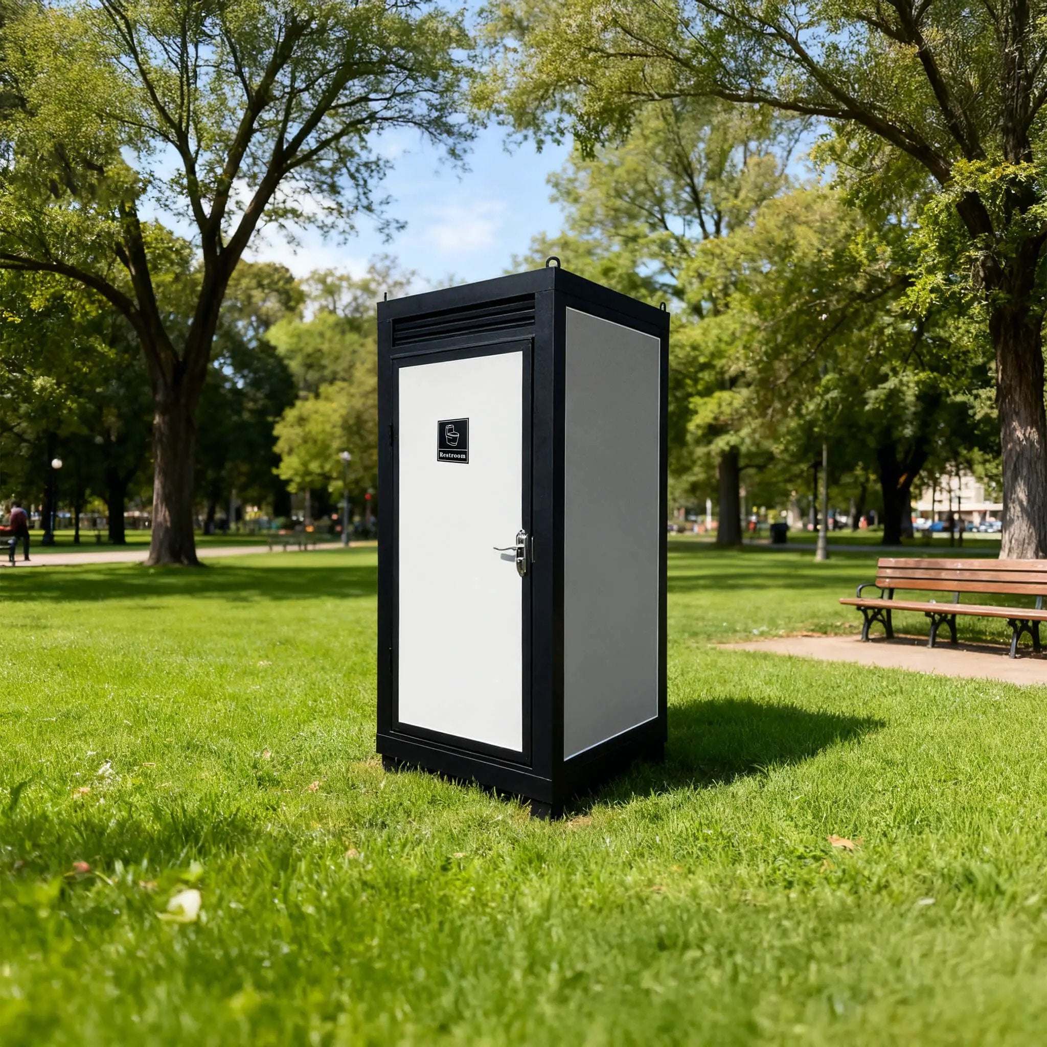 42-Inch One-Person Portable Outdoor Toilet Cabin With Light, Sink And Vent Fan (SAK45672) by SAKSBY WHOLESALE