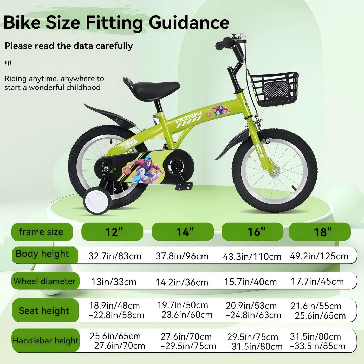 Fkznpj - 16" Sporty Kids Bike With Training Wheels And Stand Adjustable Saddle Suitable For Boys And Girls Aged 4 - 8 Years Tall Height 41 - 46" Available In A Variety Of Colors by HouseOfZazla