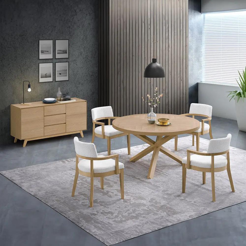 Kasem - Round Dining Table - Oak by Unique Piece Furniture