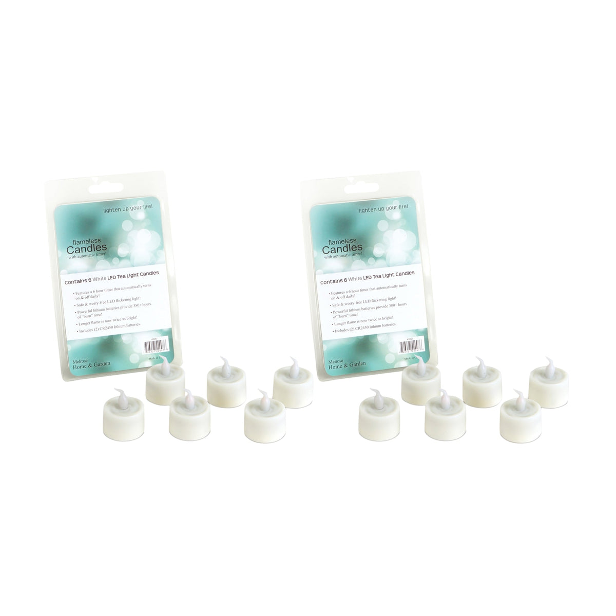 Led flicketing tea light candle (set of 12)
