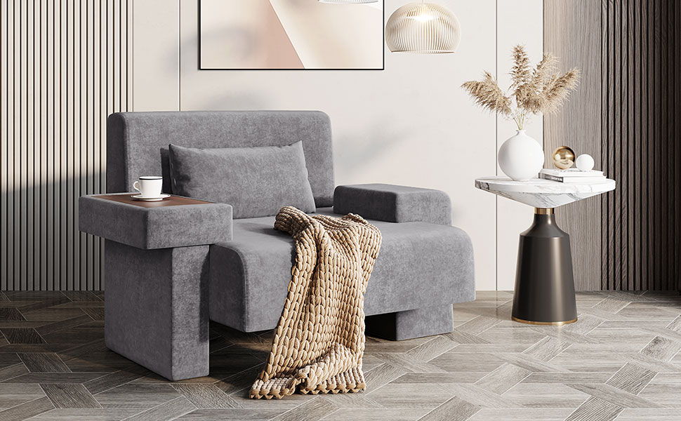 Modern Oversized Armchair With Soft Cushion For Living Room by HouseOfZazla