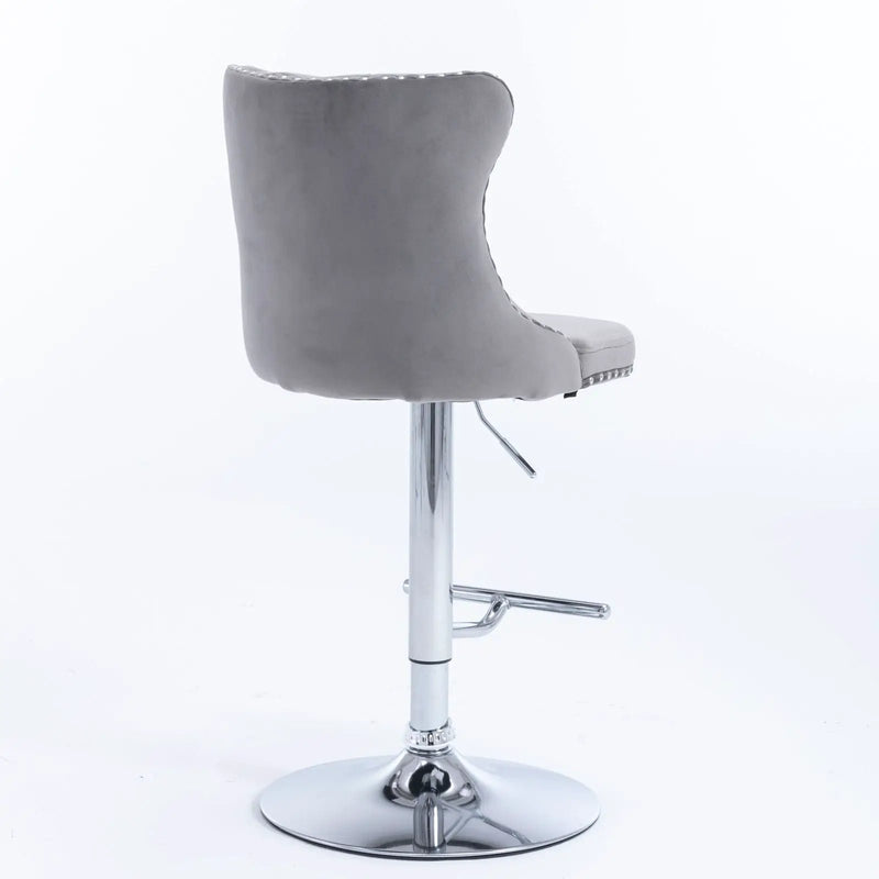 Swivel Barstools Adjusatble Seat Height From 25-33", Modern Upholstered Base Bar Stools With Backs Comfortable Tufted For Home Pub And Kitchen Island (Set of 2) by Unique Piece Furniture