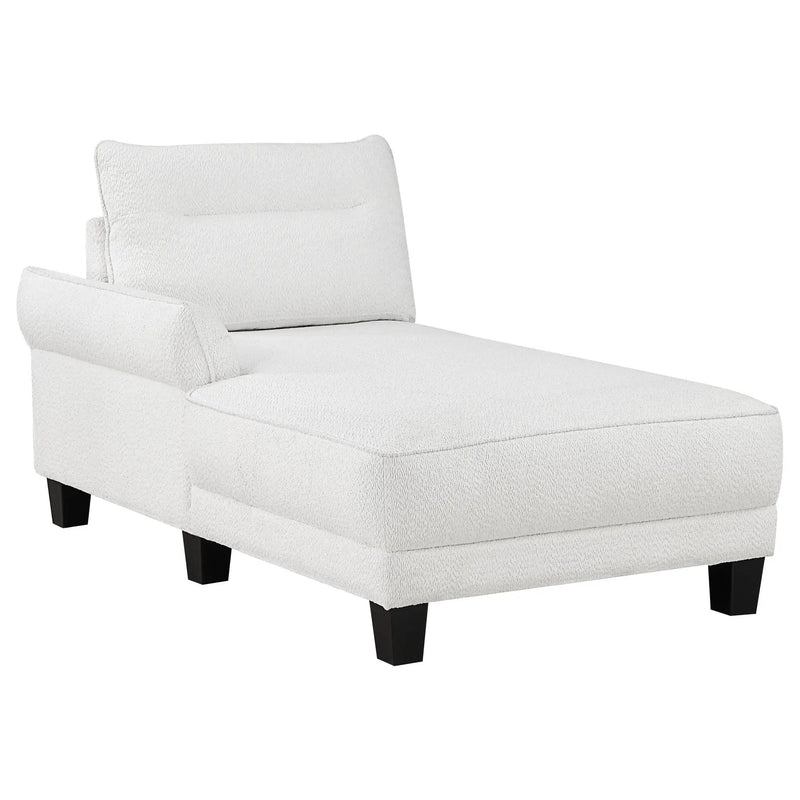 Caspian Upholstered Curved Arm Chaise Sectional Sofa White by Unique Piece Furniture