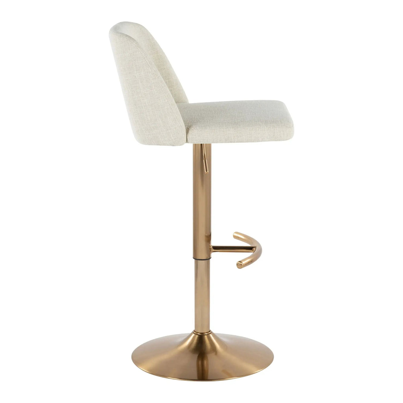 Toriano - Contemporary Adjustable Barstool Swivel With Rounded T Footrest (Set of 2) by HouseOfZazla