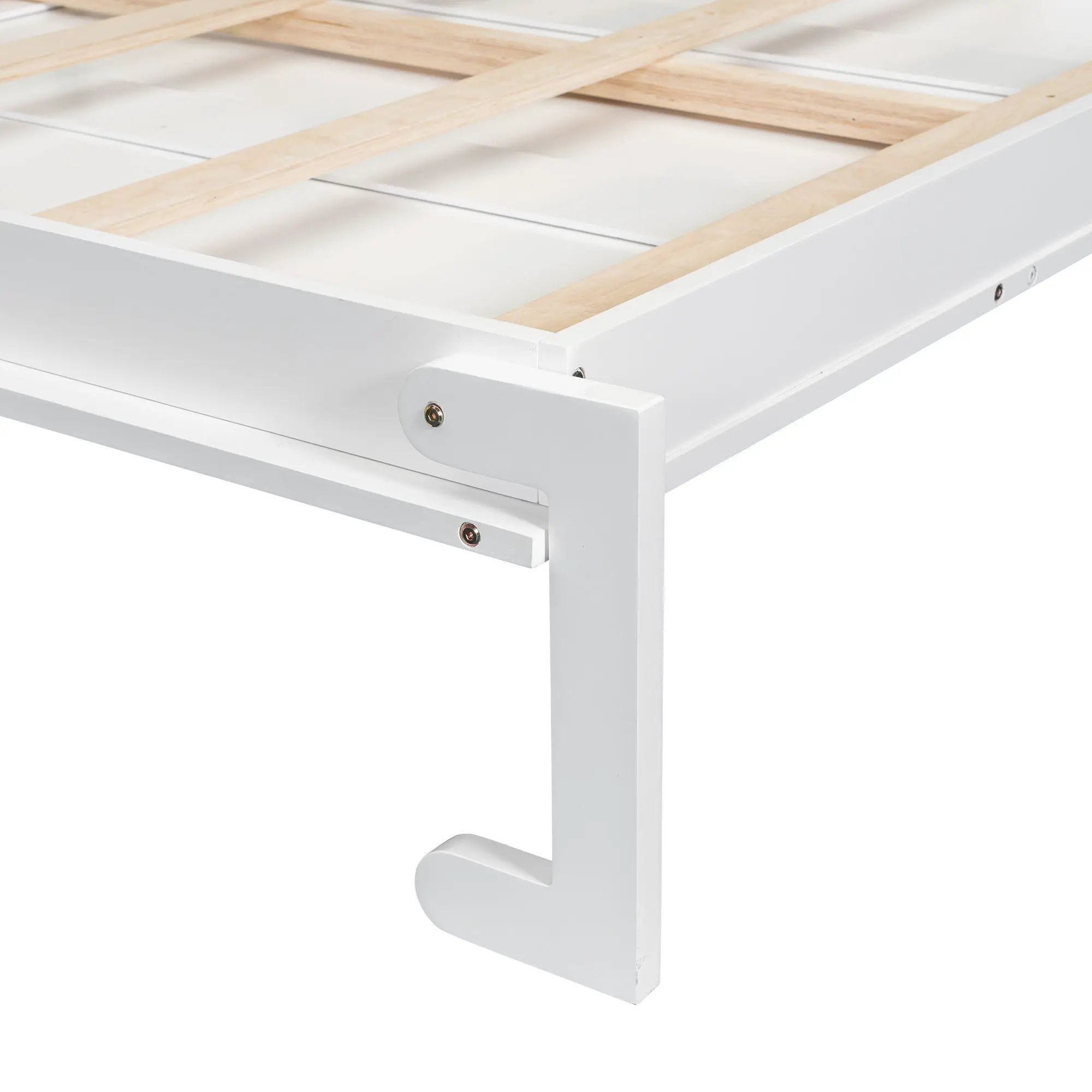 French Style Murphy Platform Bed With Shelf, Side Cabinets, Drawers And LED