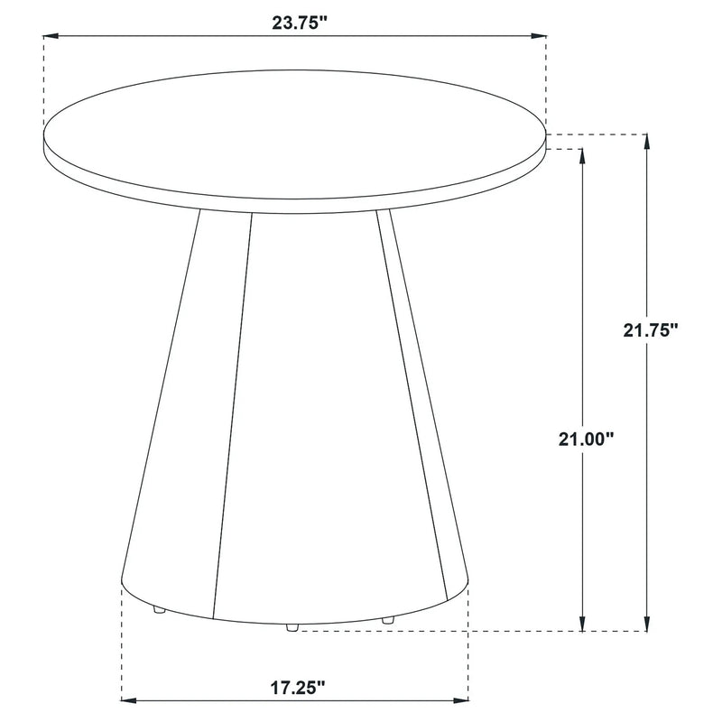 Franklin Round Wood Pedestal Side End Table Grey and Dark Brown by Unique Piece Furniture