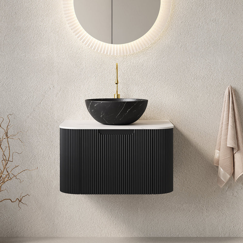 DINA 24" Bathroom Vanity & Sink with Floating Curved Edges by HouseOfZazla