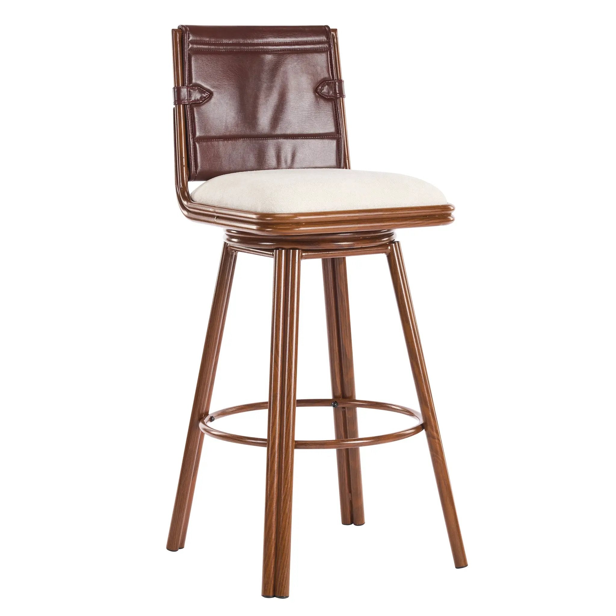 Sibyl Indoor Upholstered Swivel Bar Stool with Metal Frame by HouseOfZazla
