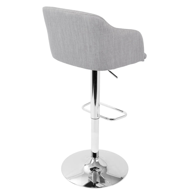 Daniella - Contemporary Adjustable Barstool With Swivel - Light Gray by HouseOfZazla