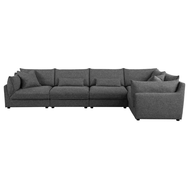 Sasha 5-piece Upholstered Modular Sectional Barely Black by Unique Piece Furniture