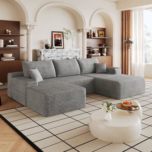 107" Cloud Sectional Sofa with 1 Ottoman, photo 2 of 8