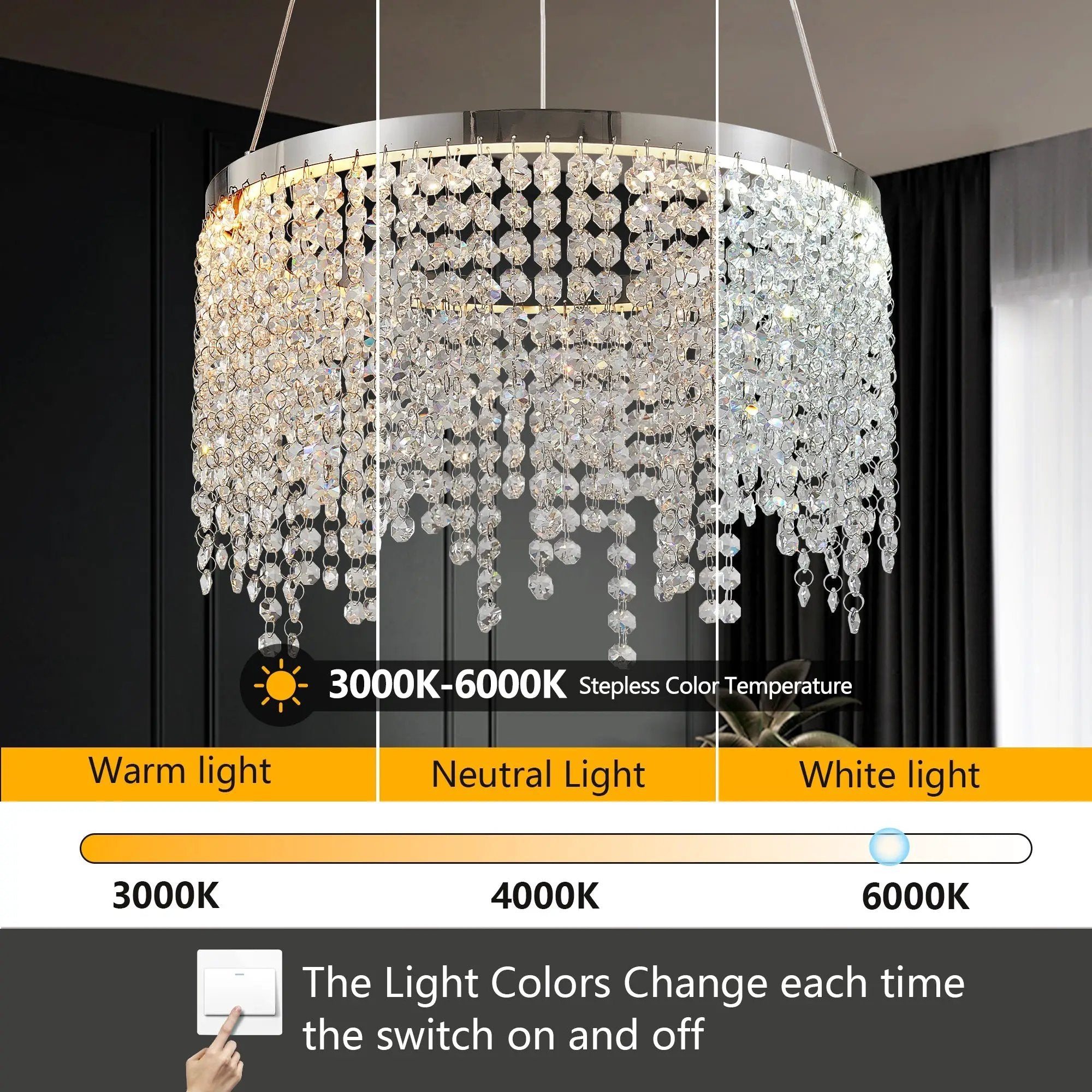 16-Inch Luxury Crystal LED Chandelier by HouseOfZazla