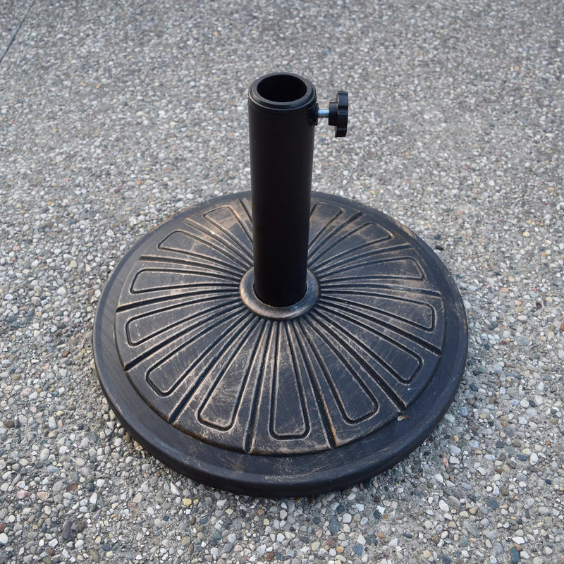 Antique Bronze 28 lbs Round Concrete Umbrella Stand Base Weight by Sharicks