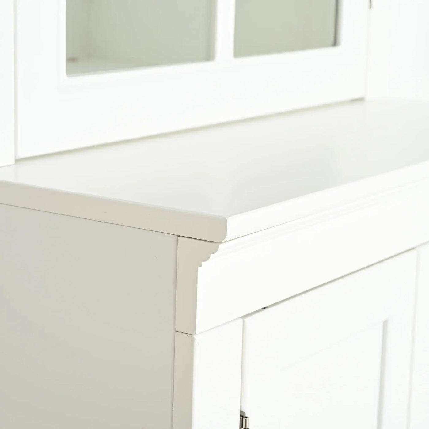 Retro Style Hutch Cabinet With Glass Door, China Cabinet For Home by HouseOfZazla