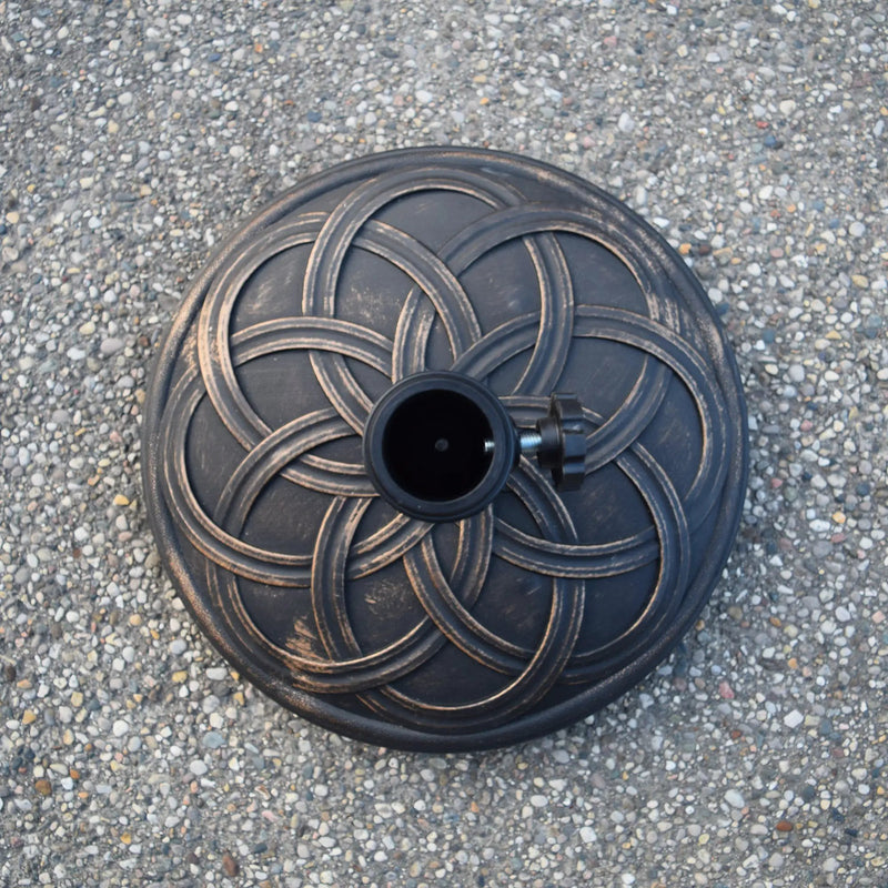 Antique Bronze 33 lbs Round Concrete Umbrella Stand Base Weight by Sharicks