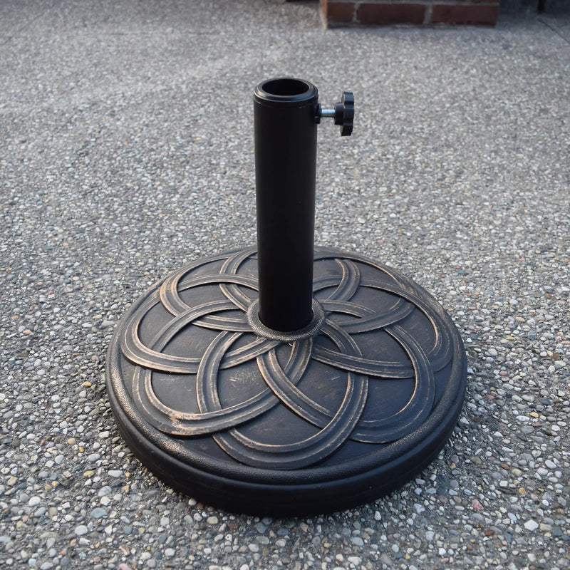 Antique Bronze 33 lbs Round Concrete Umbrella Stand Base Weight by Sharicks