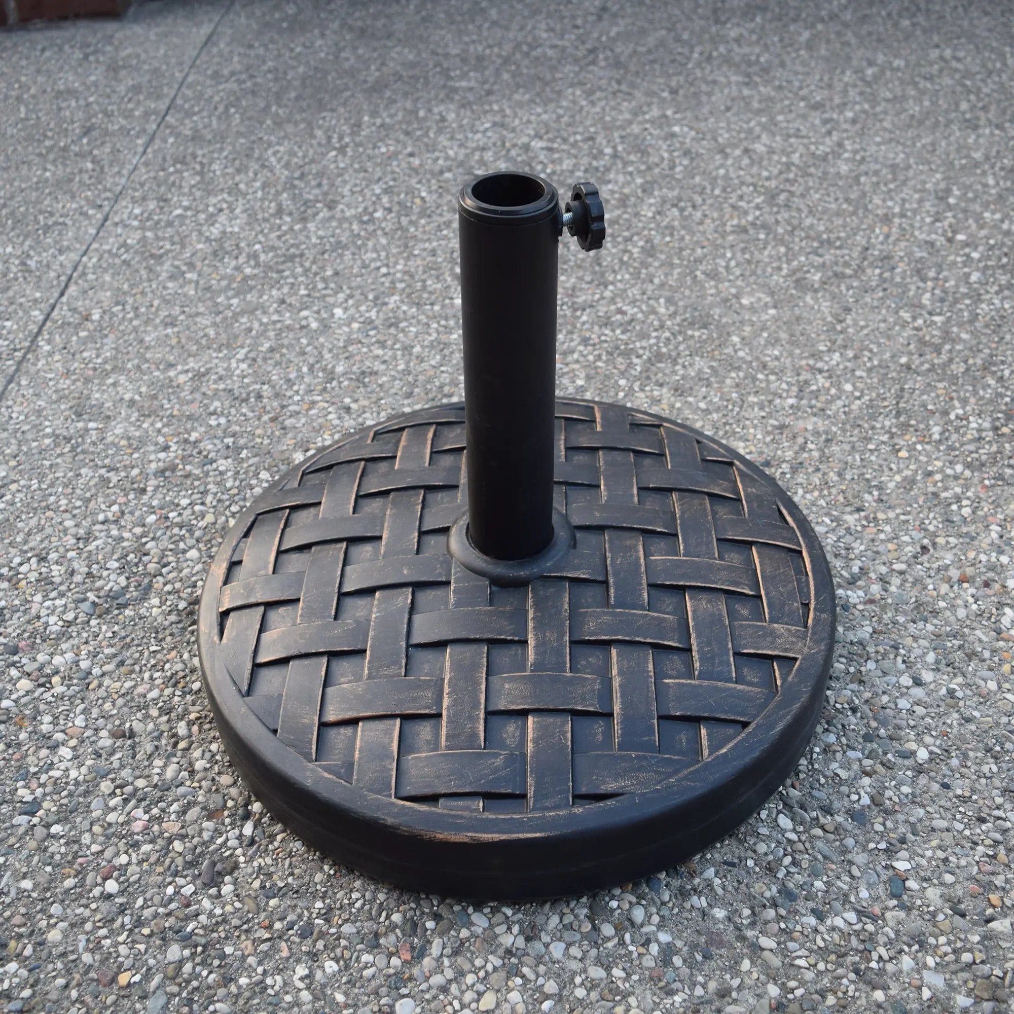 Antique Bronze 40 lbs Round Concrete Umbrella Stand Base Weight by Sharicks