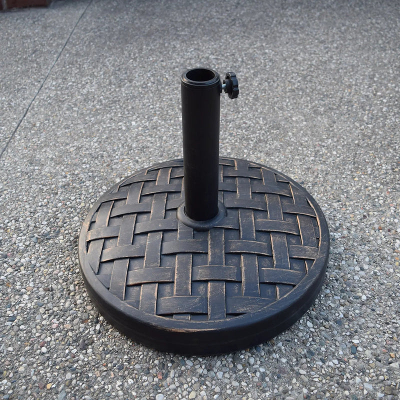Antique Bronze 40 lbs Round Concrete Umbrella Stand Base Weight by Sharicks
