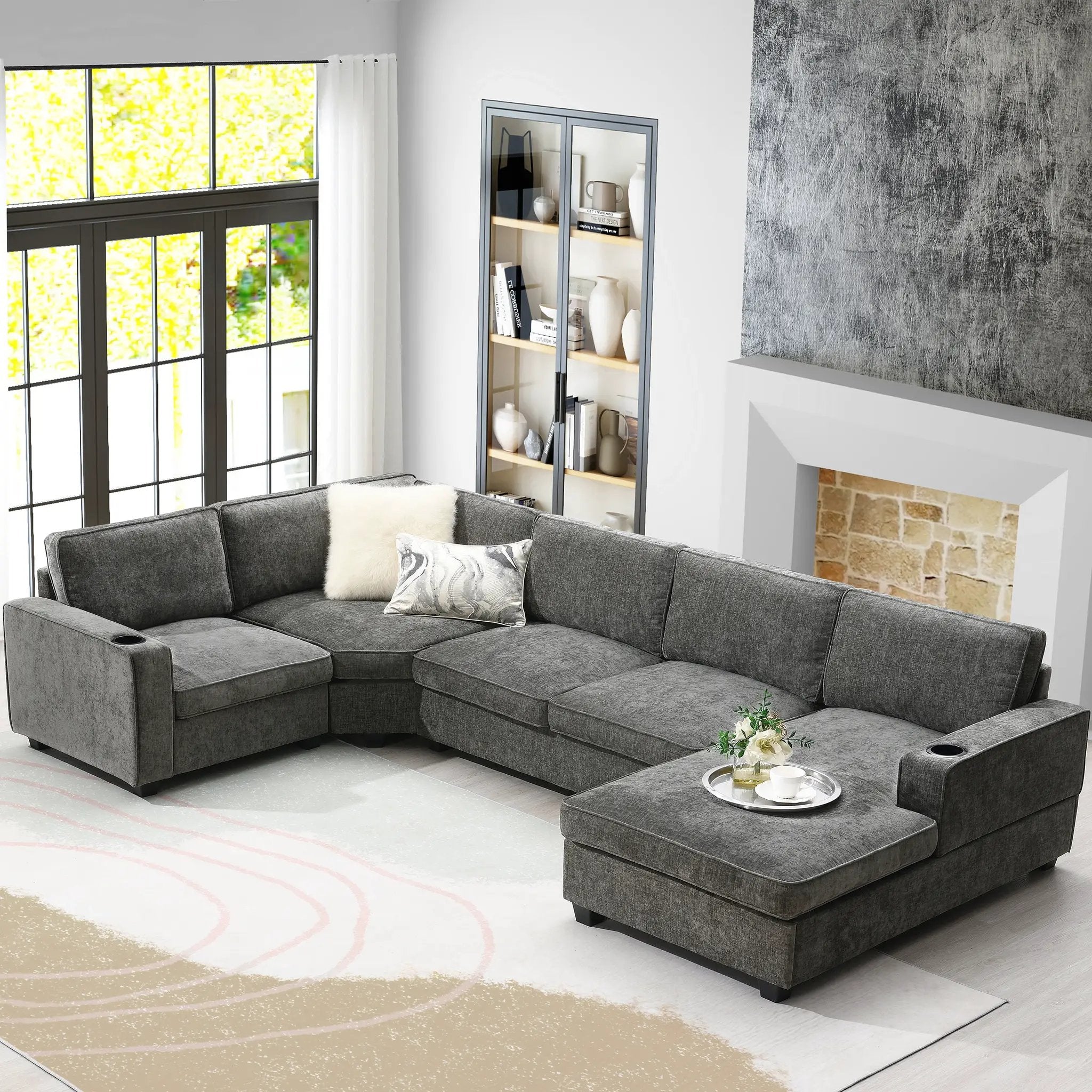 117.5" U-Shaped Sectional Sofa by HouseOfZazla