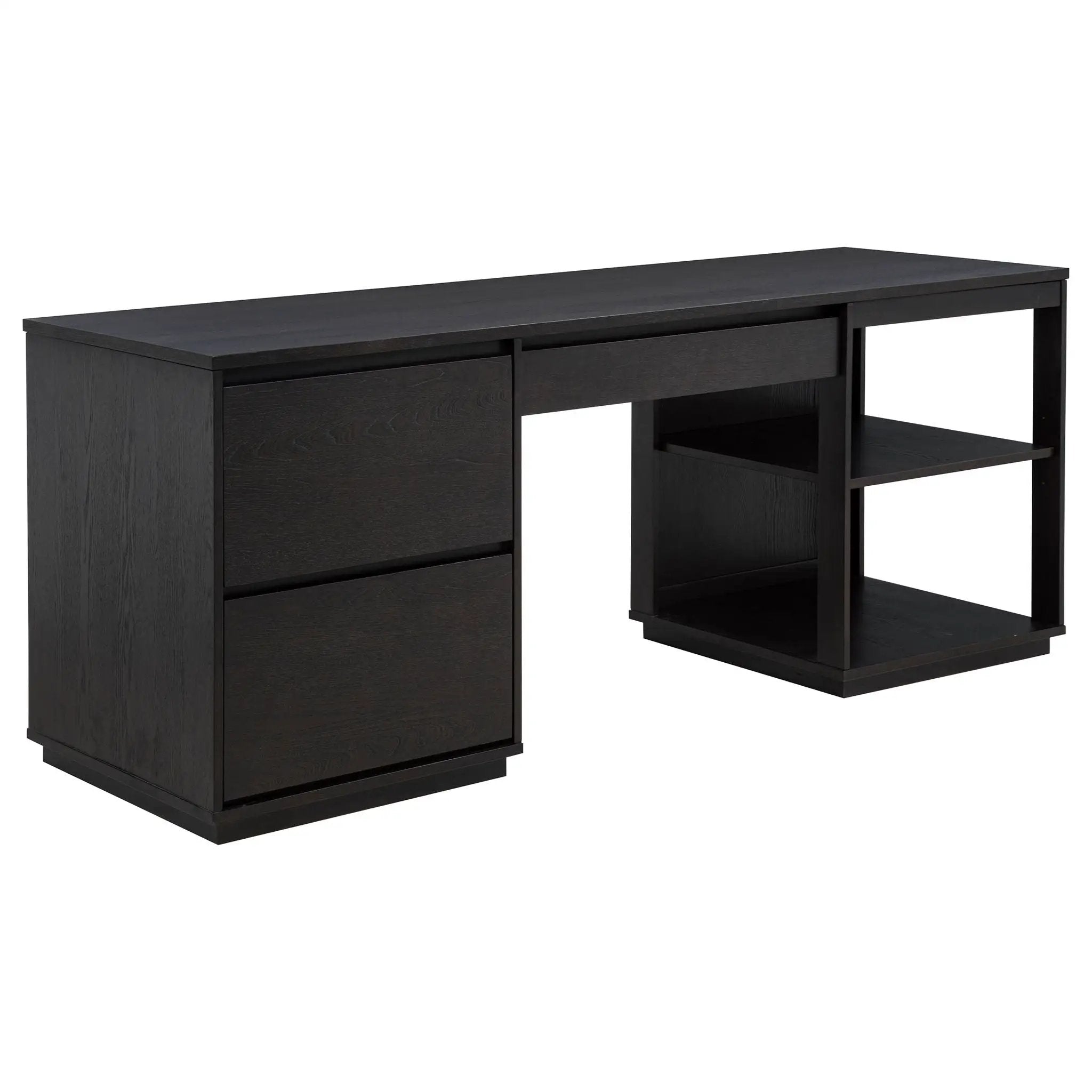 Harkes 75-inch 3-drawer Computer Desk with Adjustable Shelf Coffee Bean by Unique Piece Furniture