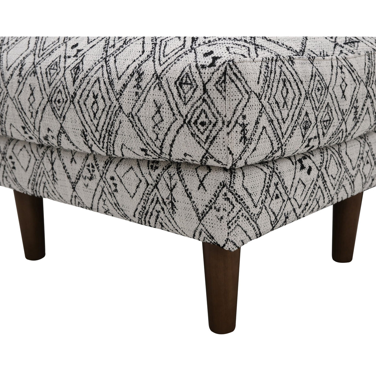 Abstract Ottoman - Upholstered Ottoman with Engineered Wood Frame - Black, photo 4 of 7