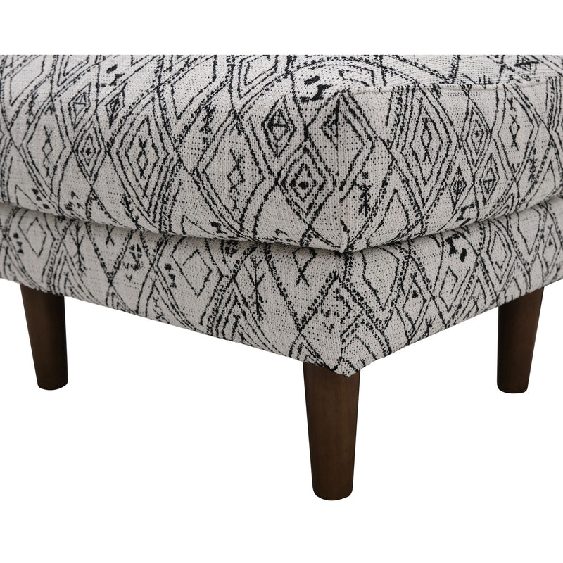 Abstract Ottoman - Upholstered Ottoman with Engineered Wood Frame - Black, photo 4 of 7