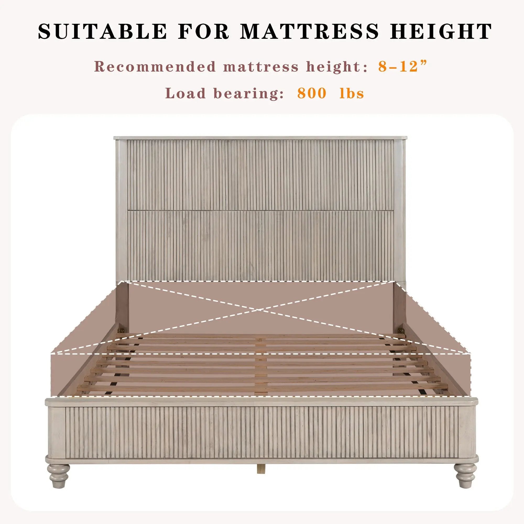 Platform Bed Frame & Tall Headboard by HouseOfZazla