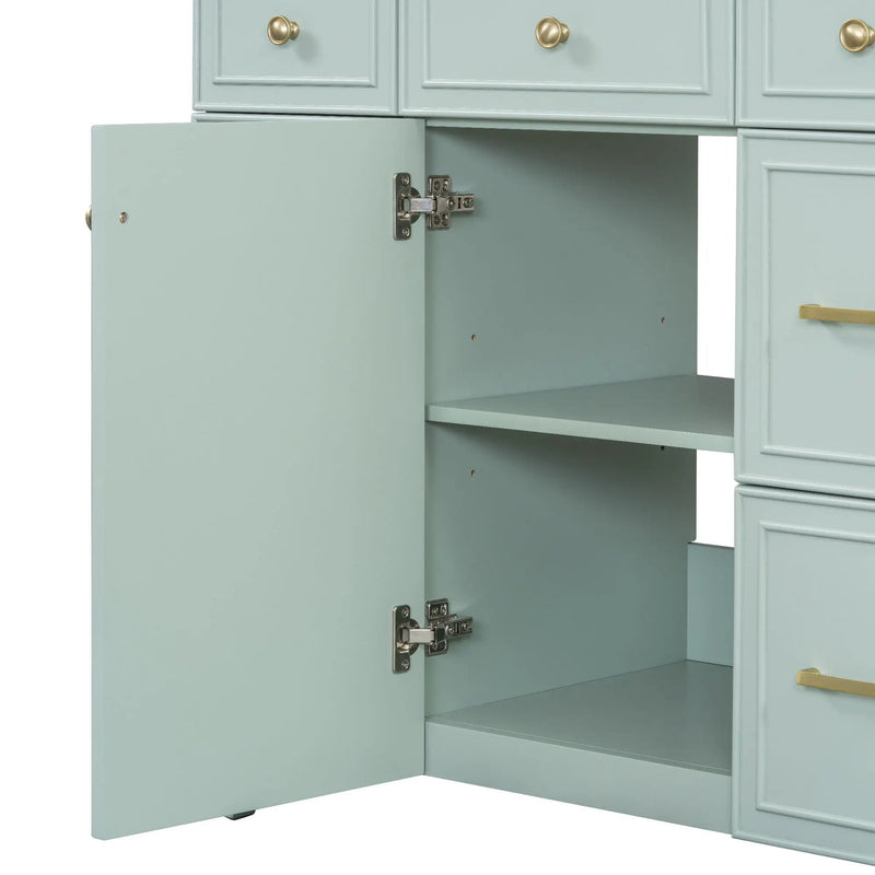 Bathroom Vanity With Ceramic Sink, Soft Close Doors, Adjustable Shelves