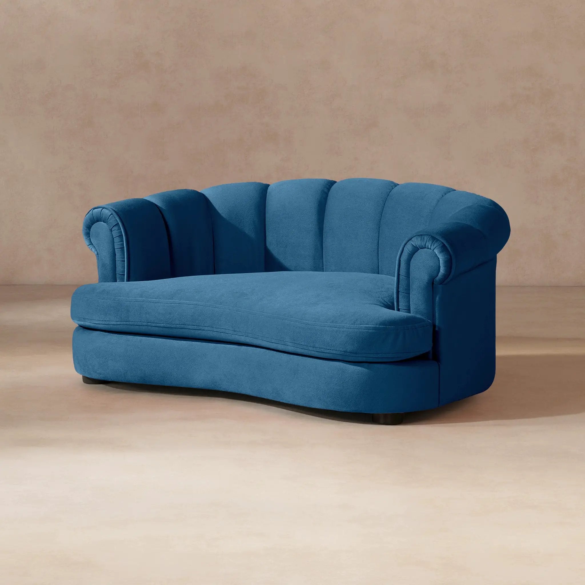 Halle 35.5" Rolled Arm Channel-Tufted Dog Sofa Bed, Medium, Satin by HouseOfZazla