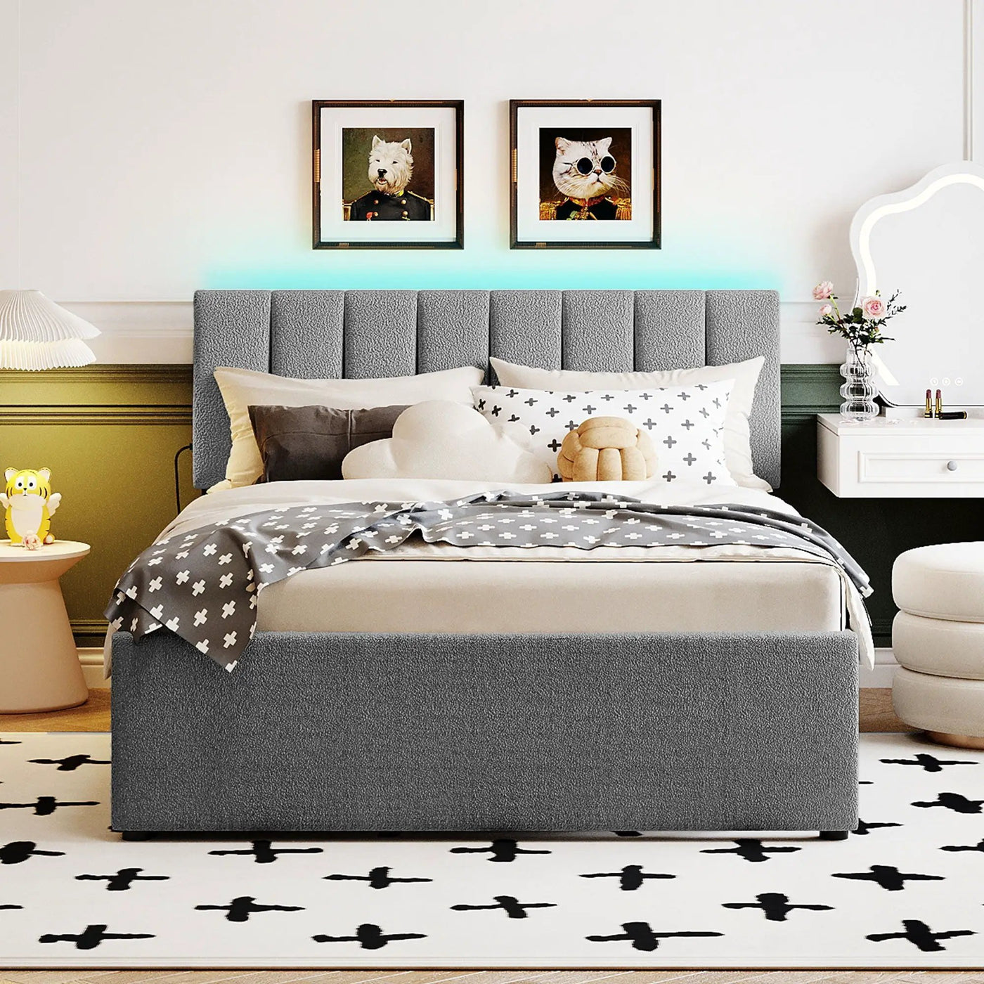 Upholstered Platform Bed With Trundle by HouseOfZazla