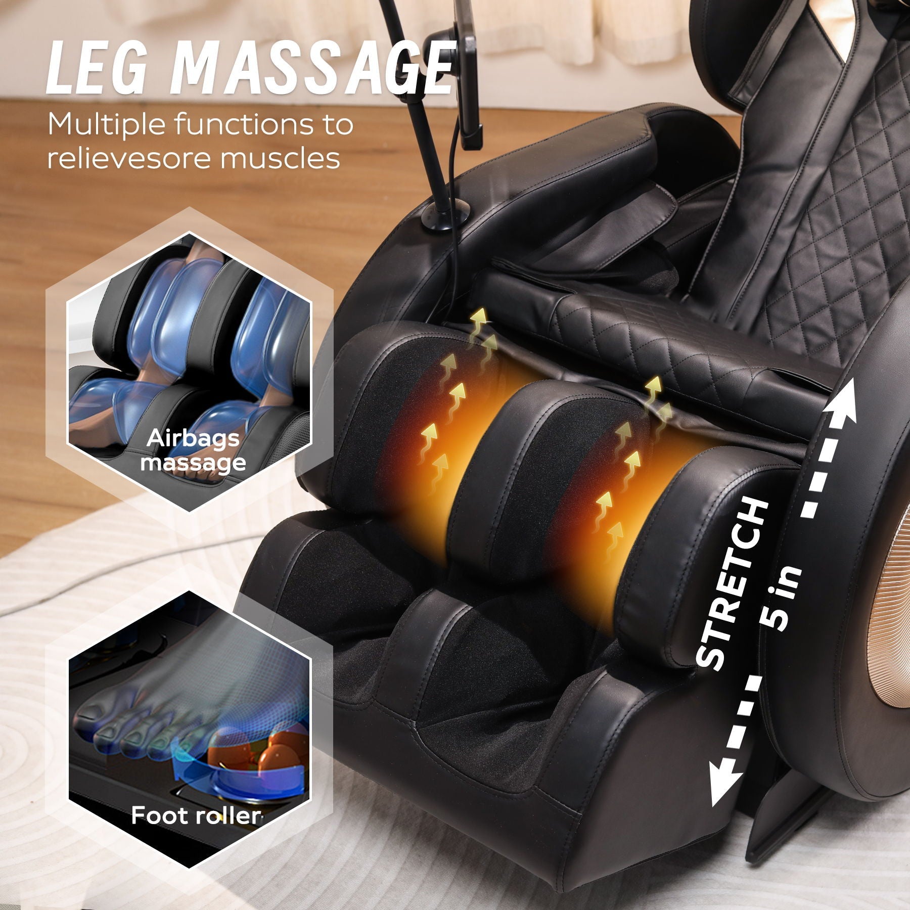 Automatic Massage Chair Recliner With Zero Gravity And Full Body Air Pressure - Black by HouseOfZazla
