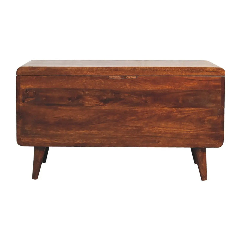 Solid Wood Curved Chestnut Blanket Box by HouseOfZazla