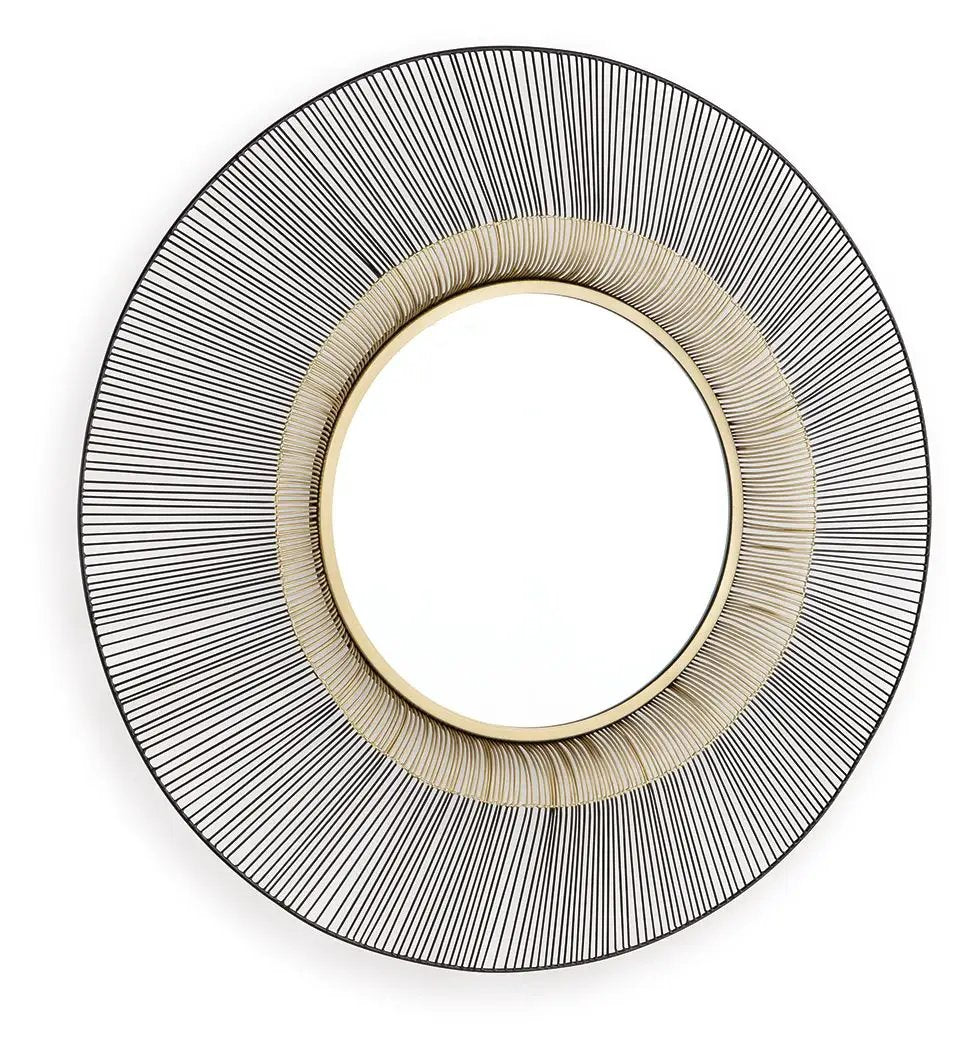Dallmen - Accent Mirror - Black / Gold Finish by Unique Piece Furniture