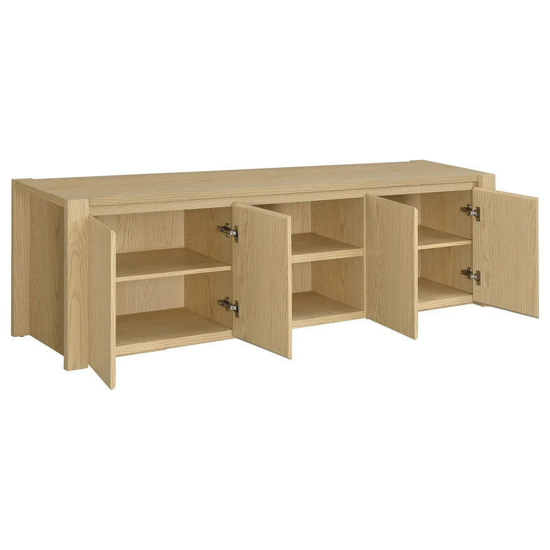 Laurelton 78-inch 4-door TV Stand Media Console Light Oak by Unique Piece Furniture