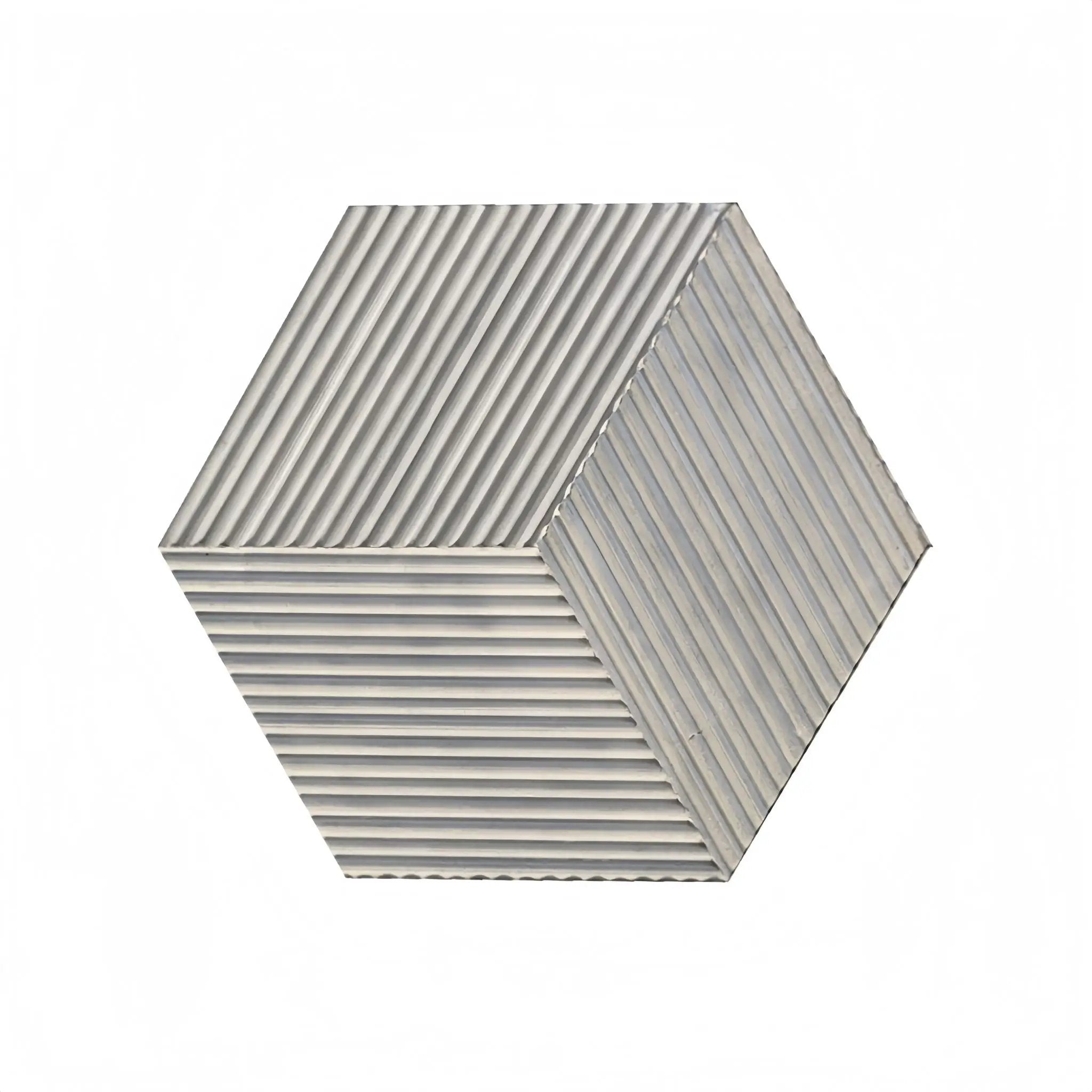 Hexagon Natural Stone Marble Tile, 3D Fluted (Set of 12) by HouseOfZazla