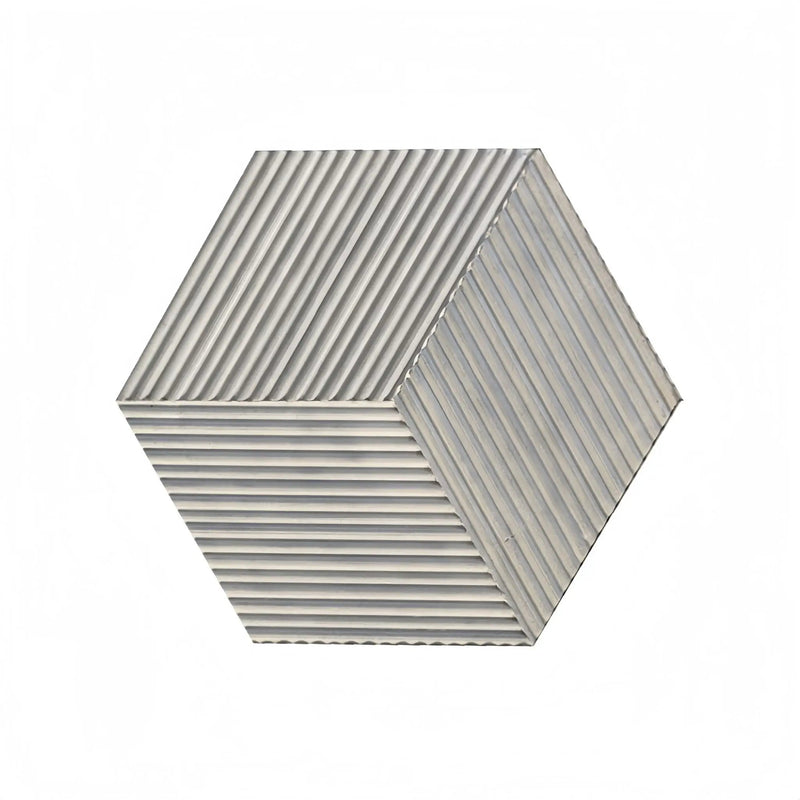 Hexagon Natural Stone Marble Tile, 3D Fluted (Set of 12) by HouseOfZazla