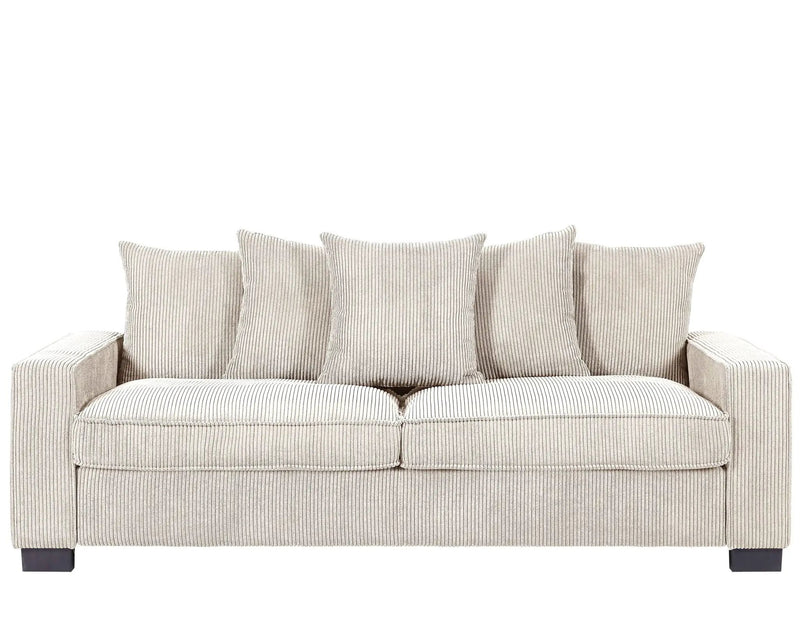 Luxe Sofa With 5 Matching Toss Pillows, Sleek Design, Spacious And Comfortable 3 Seater Couch by HouseOfZazla