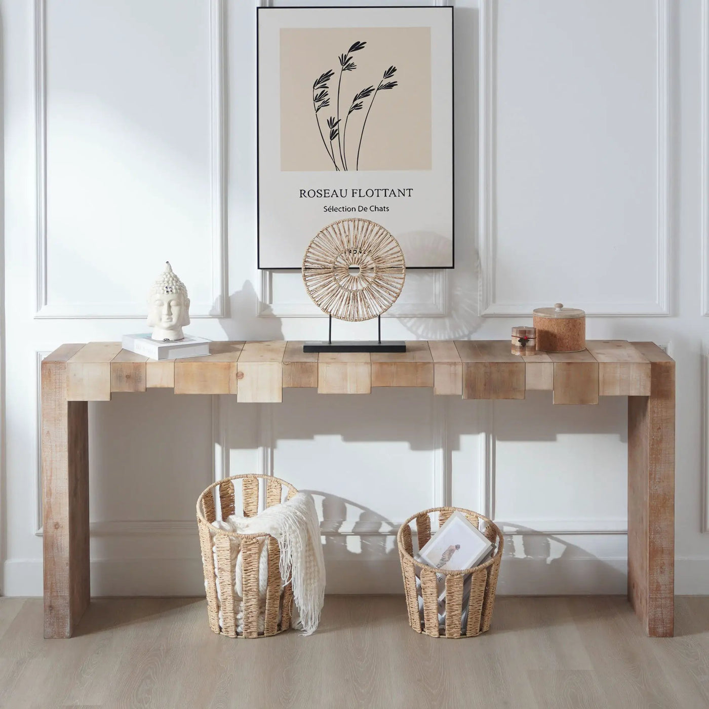 Modern Rustic Table With Sculpted Block Design by HouseOfZazla