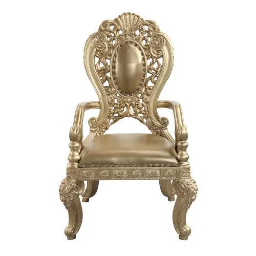 Seville - Arm Chair (Set of 2) - Synthetic Leather & Gold by Unique Piece Furniture