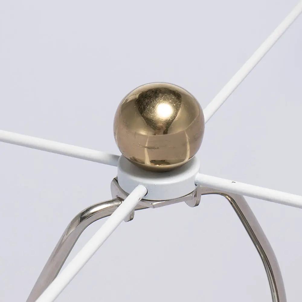 D18x31" Round Aluminum Sheet Gold Table Lamp with White Fabric Shade by HouseOfZazla