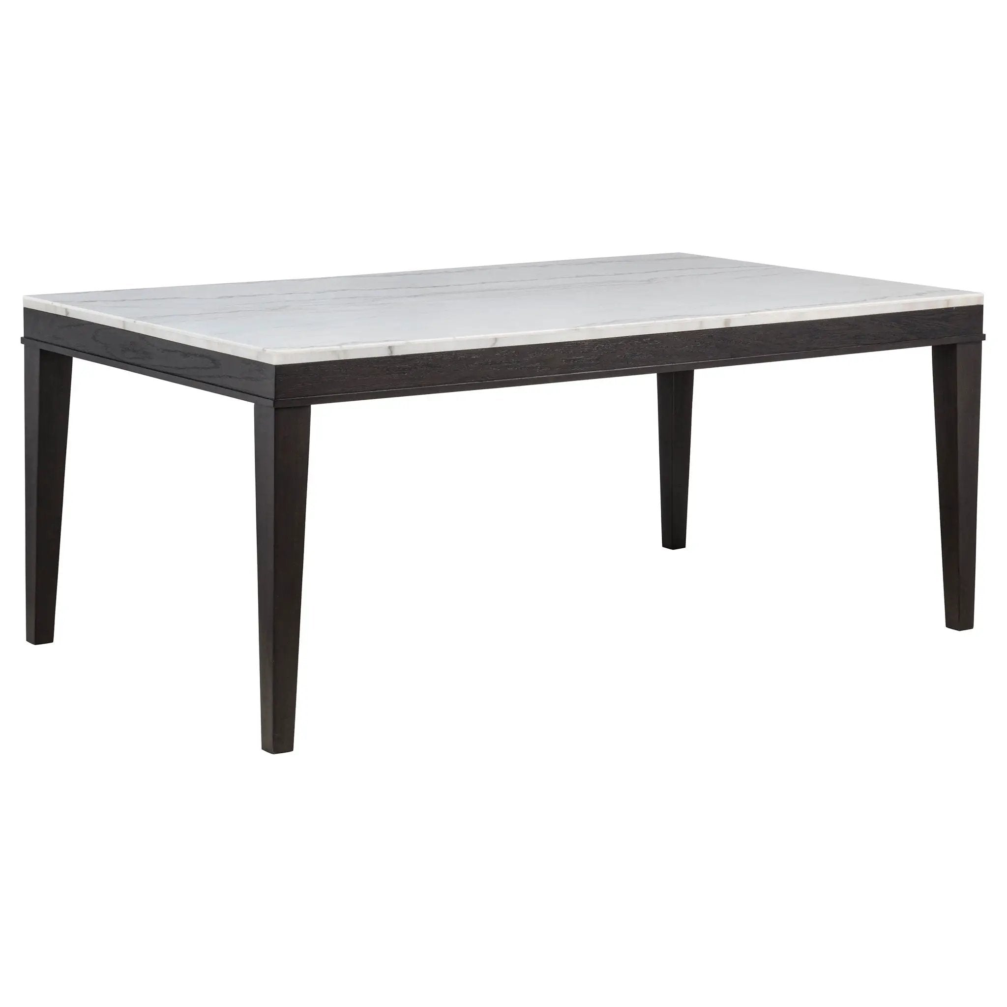 Averill 72-inch Rectangular White Marble Top Dining Table Coffee Bean by Unique Piece Furniture