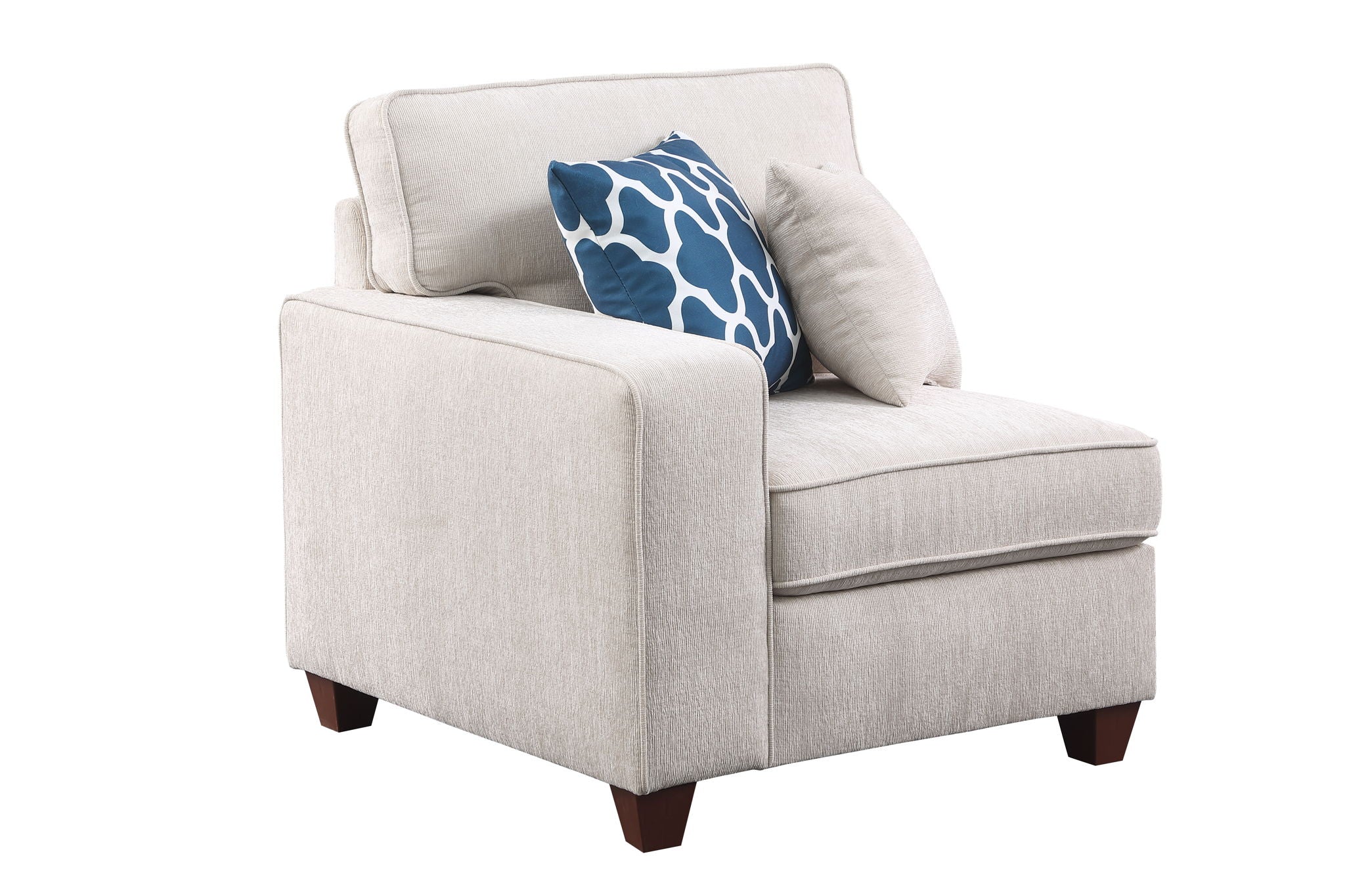 Rene - Sectional Sofa With Ottoman - Beige by HouseOfZazla