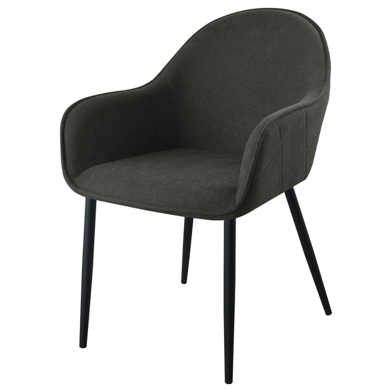 Emma Fabric Upholstered Dining Arm Chair Charcoal (Set of 2) by Unique Piece Furniture
