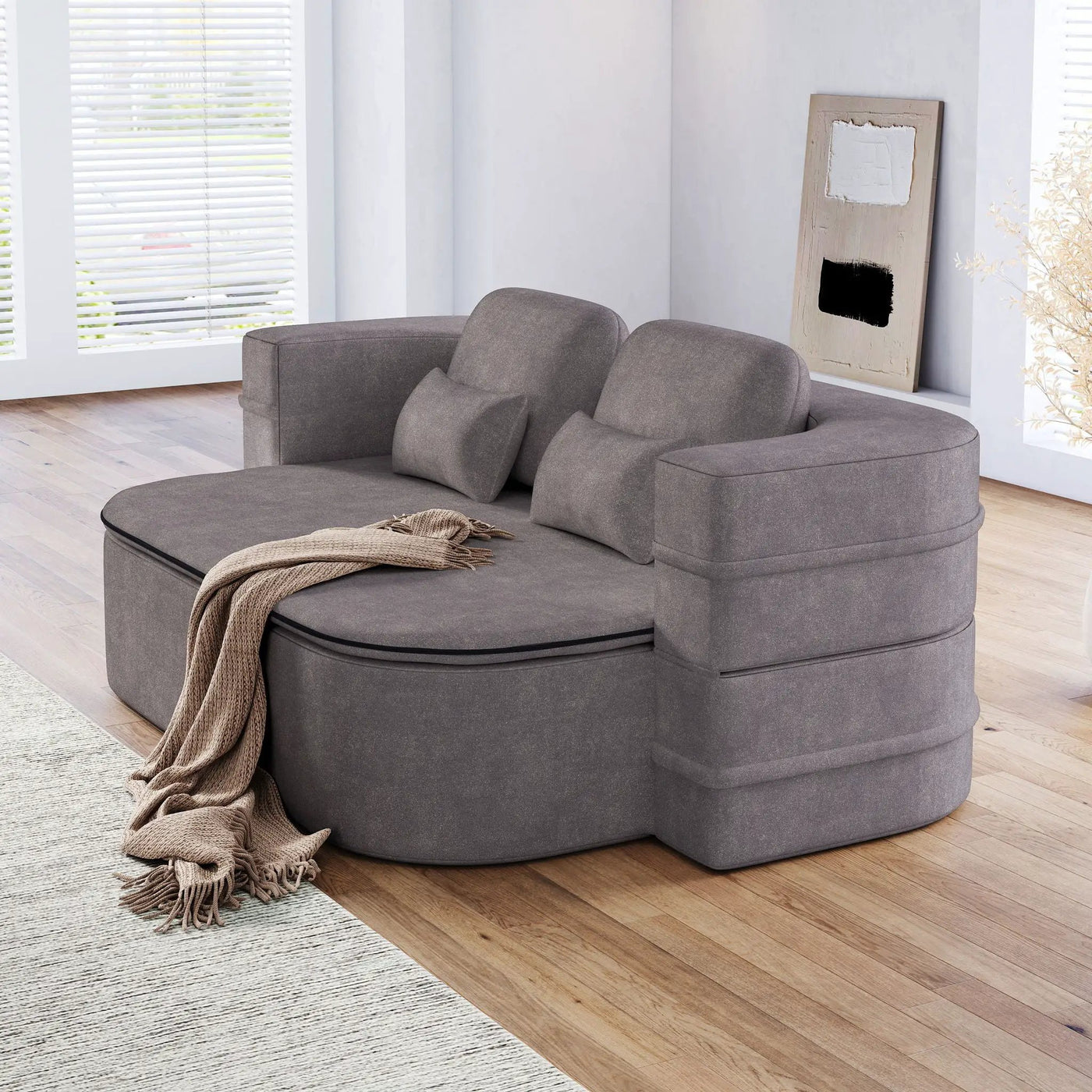 2 In 1 Foldable Sofa Bed With Multi Functional Blanket, Floor Lounge Sofa by HouseOfZazla