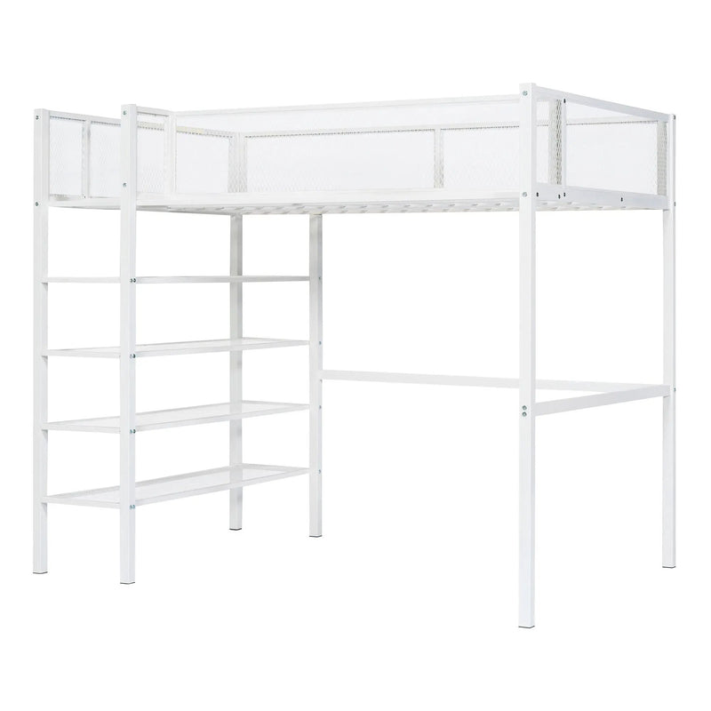 Loft Bed With 4 Tier Shelves And Storage by Unique Piece Furniture